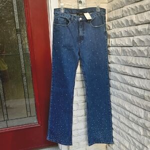 Christine Alexander Swarovski Elements Shimmering Dark Blue Jeans